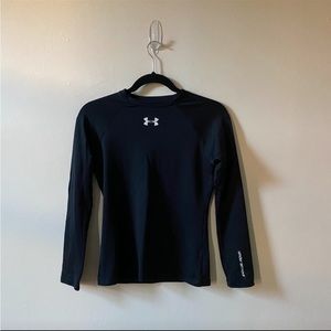 Under Armor Girls Black Cold Wear Long Sleeve TShirt
